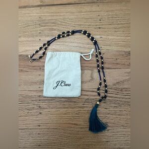 J Crew women’s long tassel necklace in blue